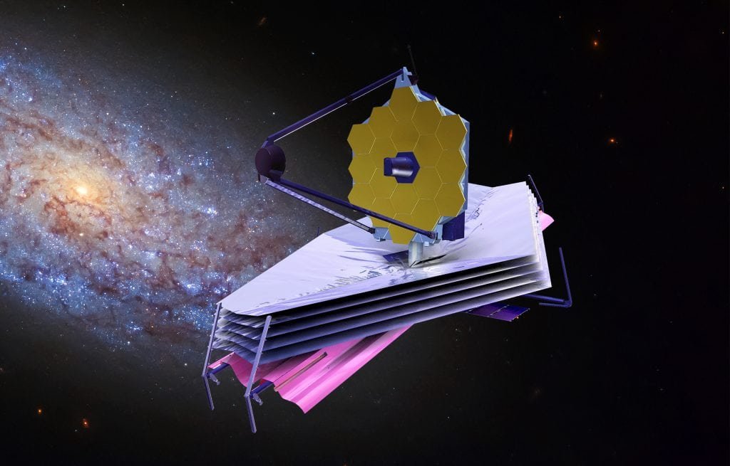 Representação artística do Telescópio Espacial James Webb
