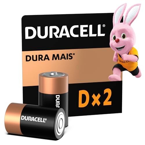 Duracell Pilhas Alcalinas D Grande Pack 2 Unidades – Ideal para Lanternas Industriais e Equipamentos Médicos