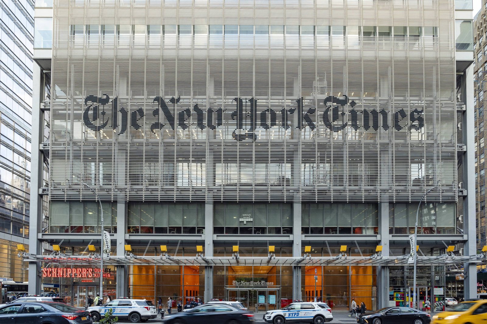 Fachada do prédio do The New York Times, em Nova York